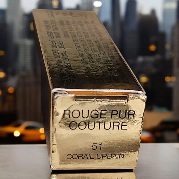YSL Rouge Pur Couture Pure Colour Satiny Radiance Lipstick #51 Corail Urbain NIB - Picture 2 of 3